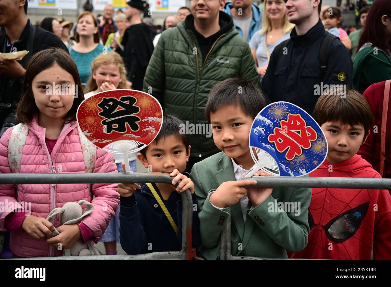 London, UK. 1st Oct, 2023. The Japan Matsuri Festival is back in Trafalgar Square, London, UK, for Japanese culture, dances, performances, foods, and drinks. Credit: See Li/Picture Capital/Alamy Live News Stock Photo