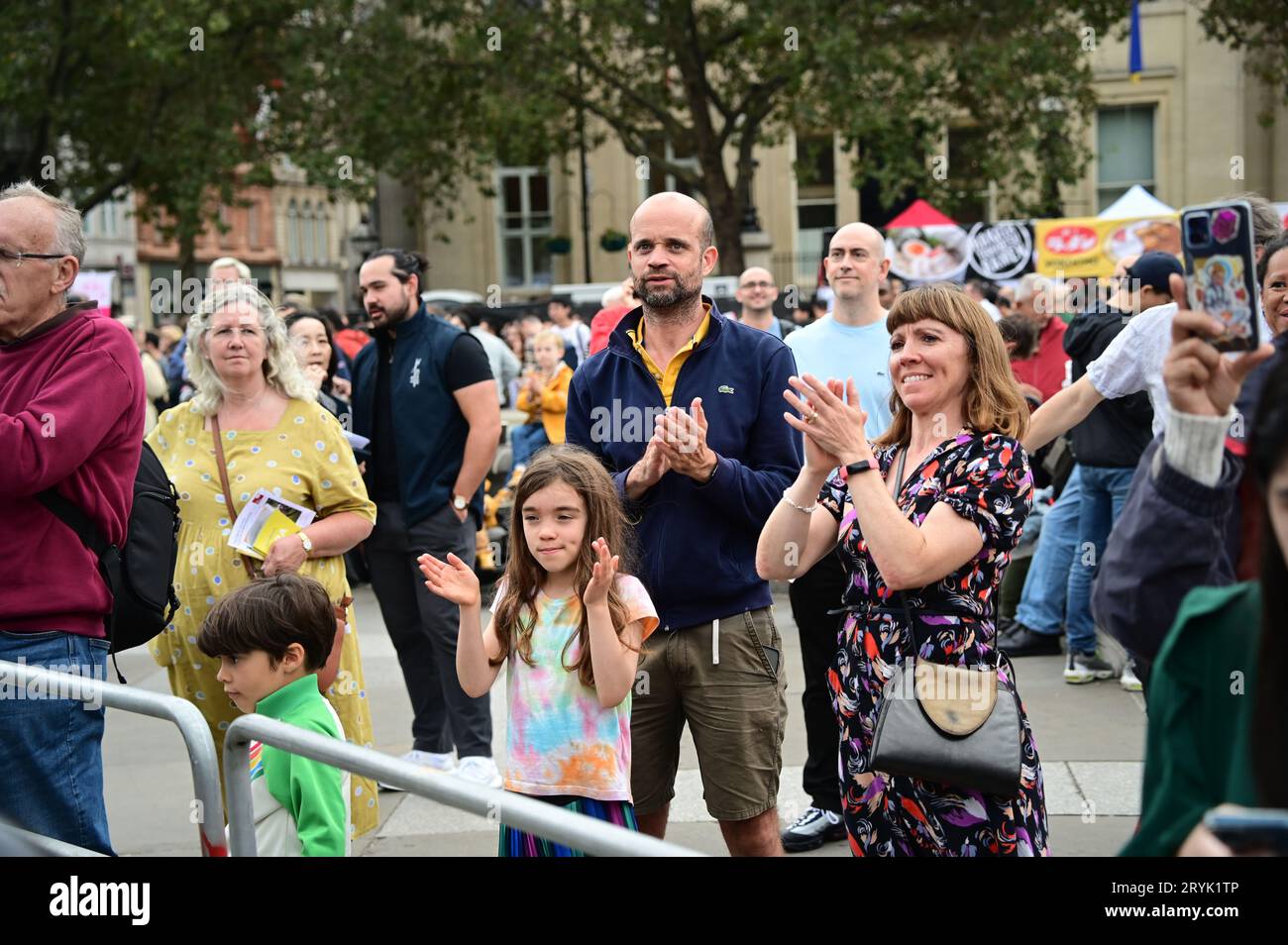 London, UK. 1st Oct, 2023. A lady using a DJI pocket filmimg at the Japan Matsuri Festival is back in Trafalgar Square, London, UK, for Japanese culture, dances, performances, foods, and drinks. Credit: See Li/Picture Capital/Alamy Live News Stock Photo