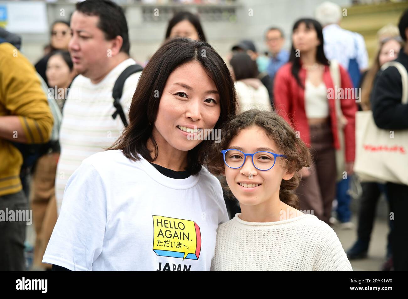 London, UK. 1st Oct, 2023. A lady using a DJI pocket filmimg at the Japan Matsuri Festival is back in Trafalgar Square, London, UK, for Japanese culture, dances, performances, foods, and drinks. Credit: See Li/Picture Capital/Alamy Live News Stock Photo