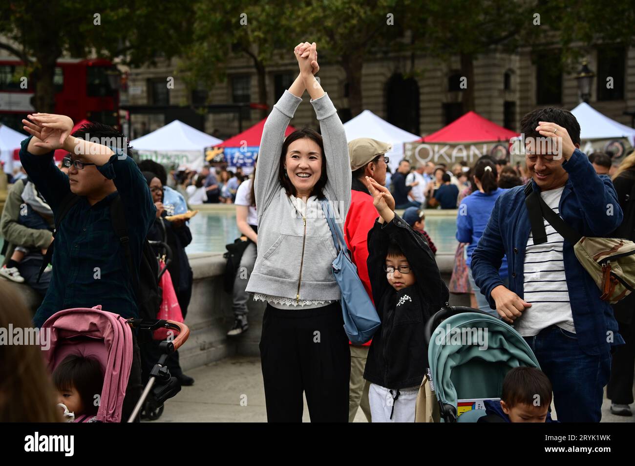 London, UK. 1st Oct, 2023. A lady using a DJI pocket filmimg at the Japan Matsuri Festival is back in Trafalgar Square, London, UK, for Japanese culture, dances, performances, foods, and drinks. Credit: See Li/Picture Capital/Alamy Live News Stock Photo