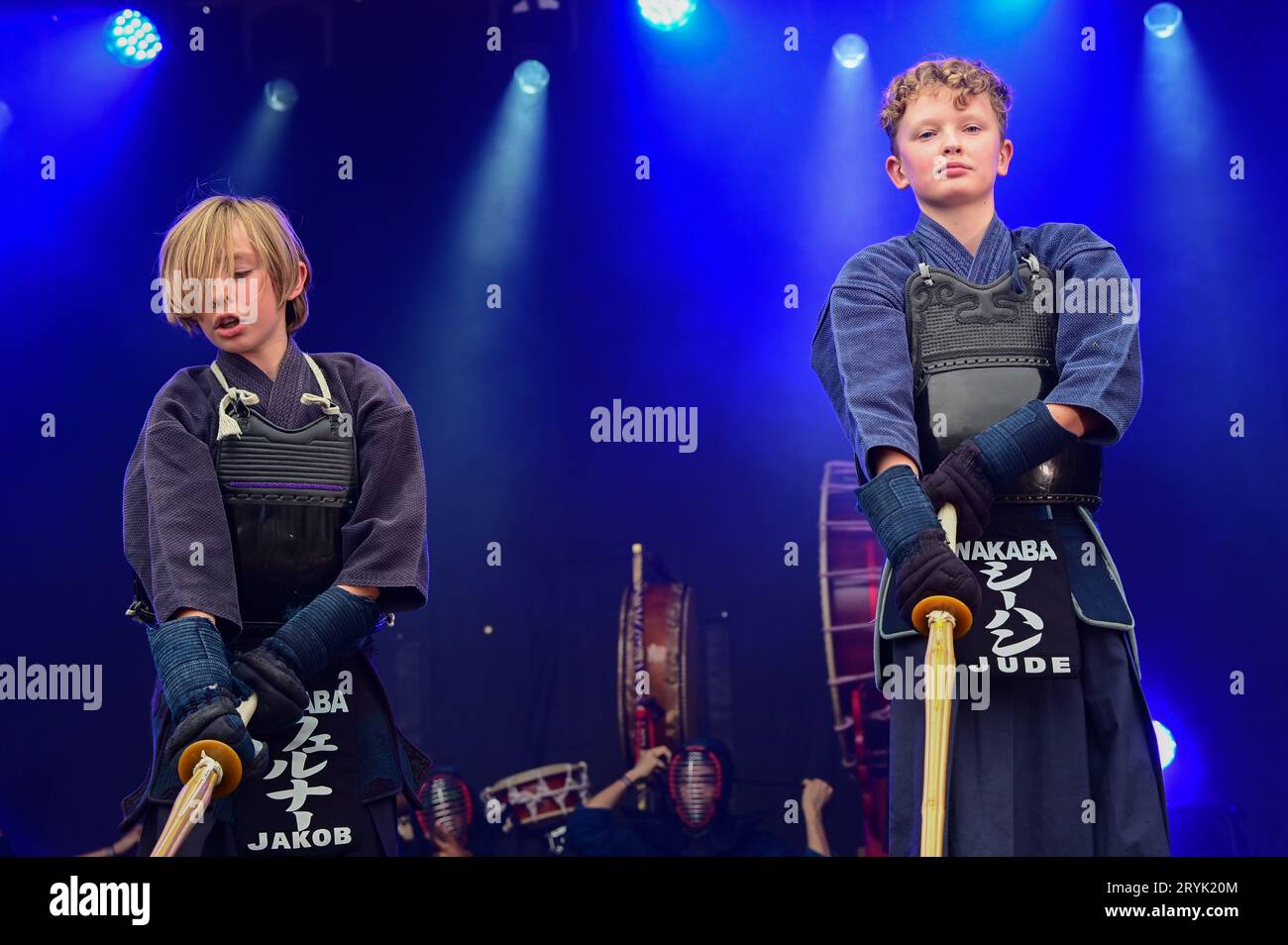 London, UK. 1st Oct, 2023. Kendo demonstration by Wakaba Kendo Club performs at the Japan Matsuri Festival is back in Trafalgar Square, London, UK, for Japanese culture, dances, performances, foods, and drinks. Credit: See Li/Picture Capital/Alamy Live News Stock Photo