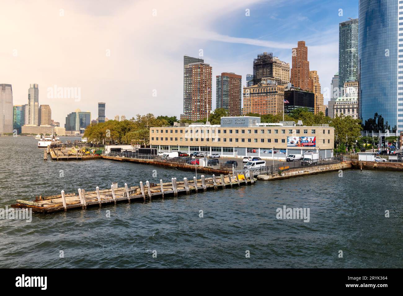 LOWER MANHATTAN, NEW YORK, USA - SEPTEMBER 16, 2023.  The USCG Auxillary Division 5 Headquarters building at The Battery in Lower Manhattan, New York Stock Photo