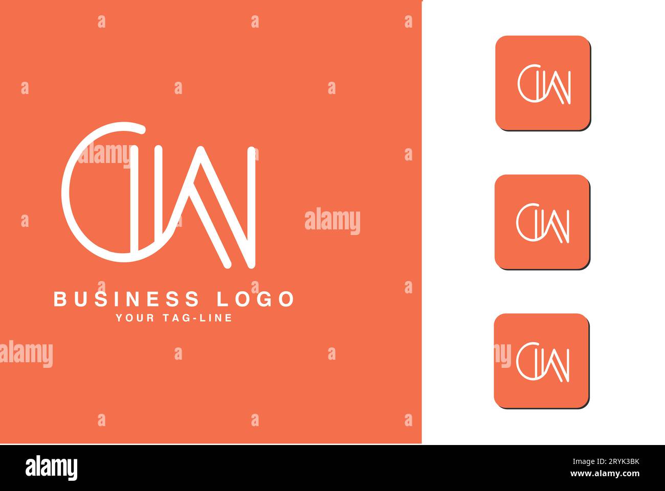 CW, WC, Abstract Letters Logo Monogram Stock Vector