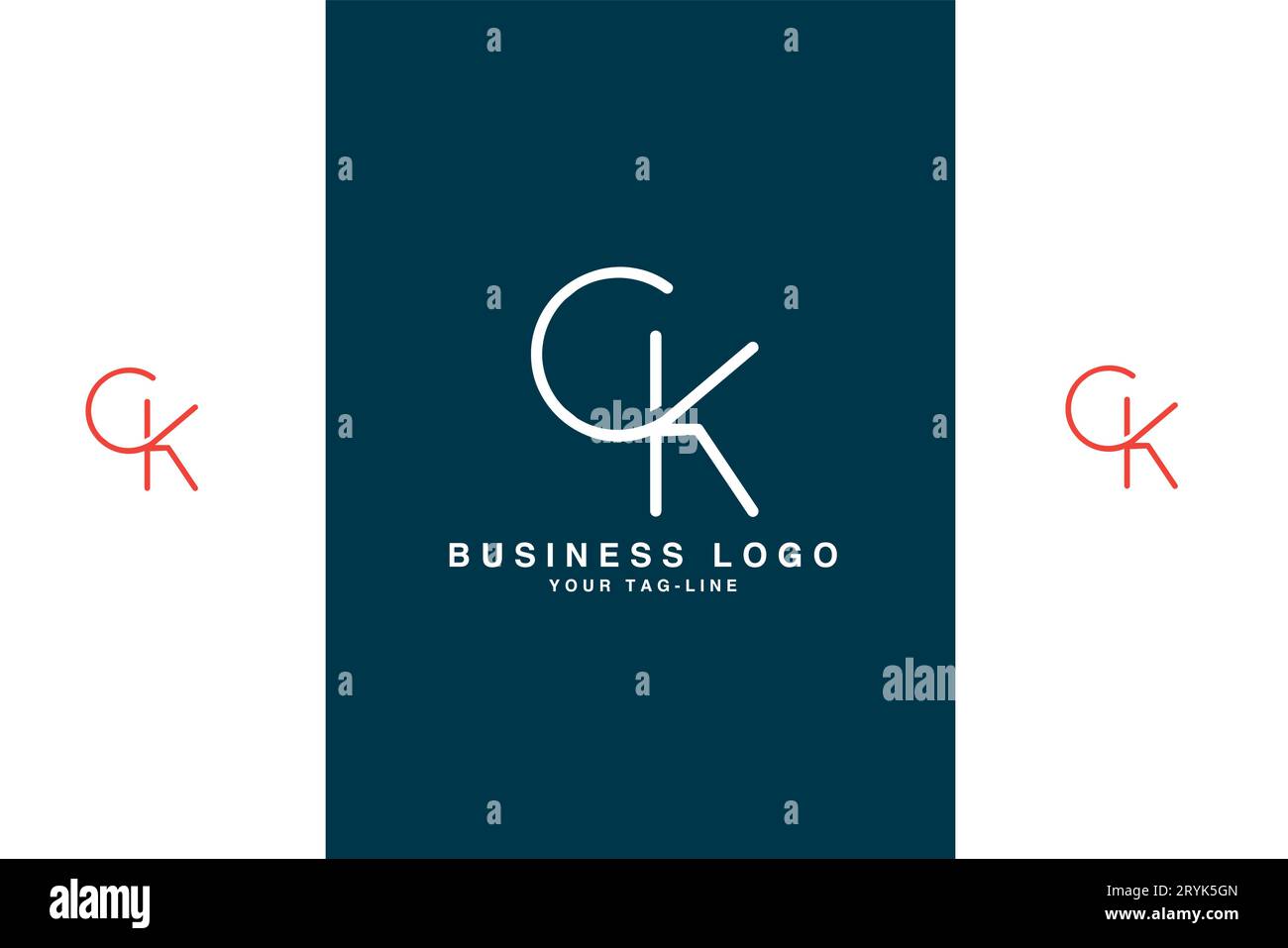 CK, KC, Abstract Letters Logo Monogram Stock Vector