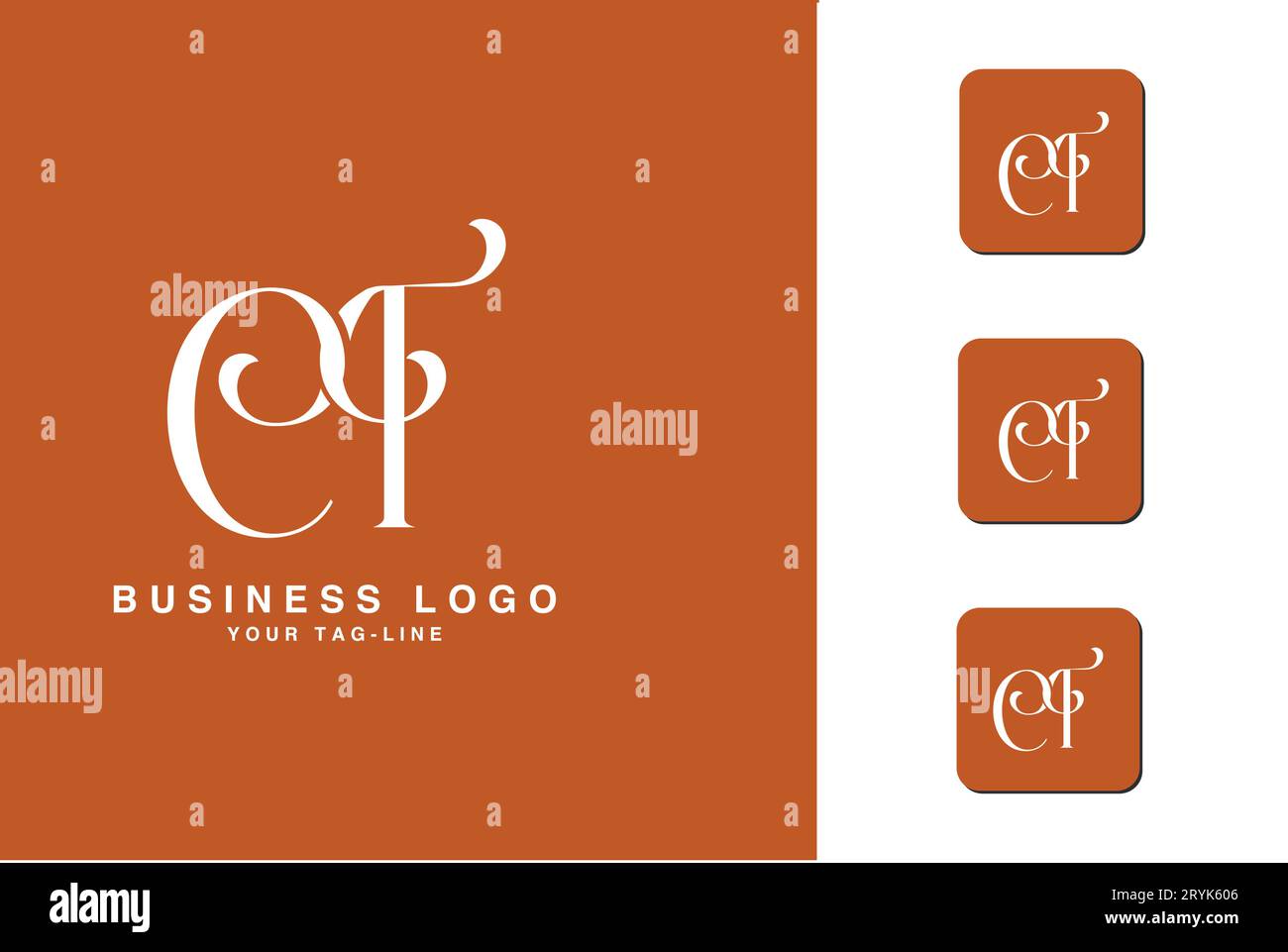 CT, TC, Abstract Letters Logo Monogram Stock Vector