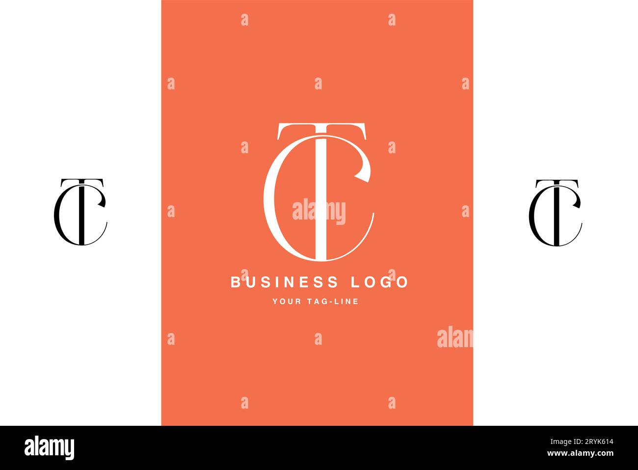 CT, TC, Abstract Letters Logo Monogram Stock Vector
