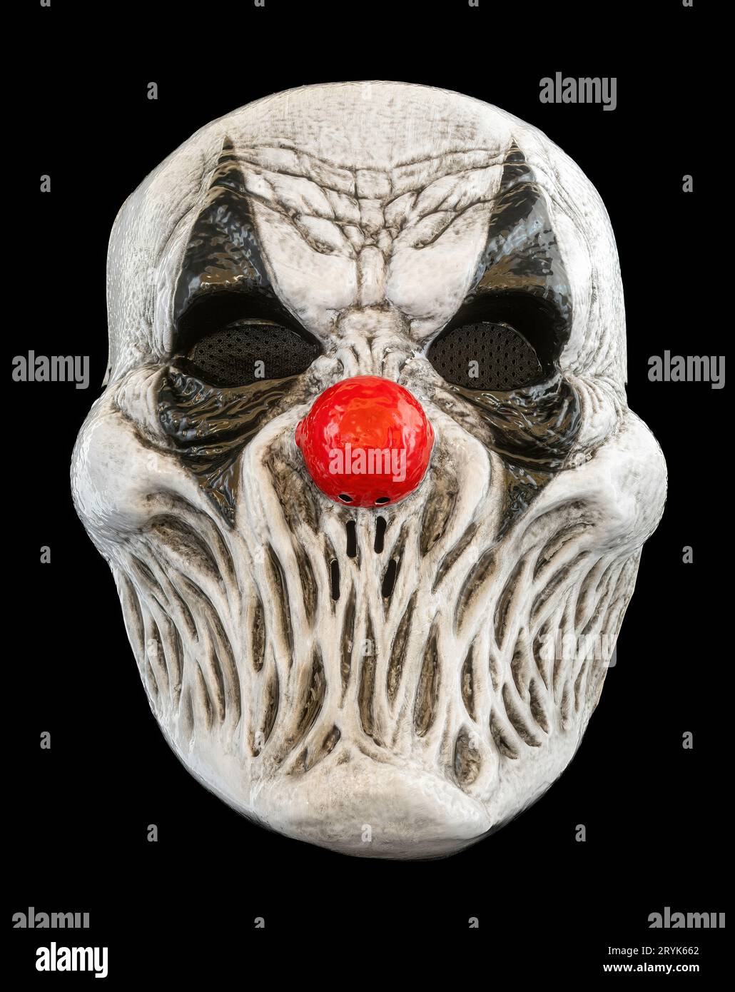 Silent Clown Mask Isolated on Black Stock Photo