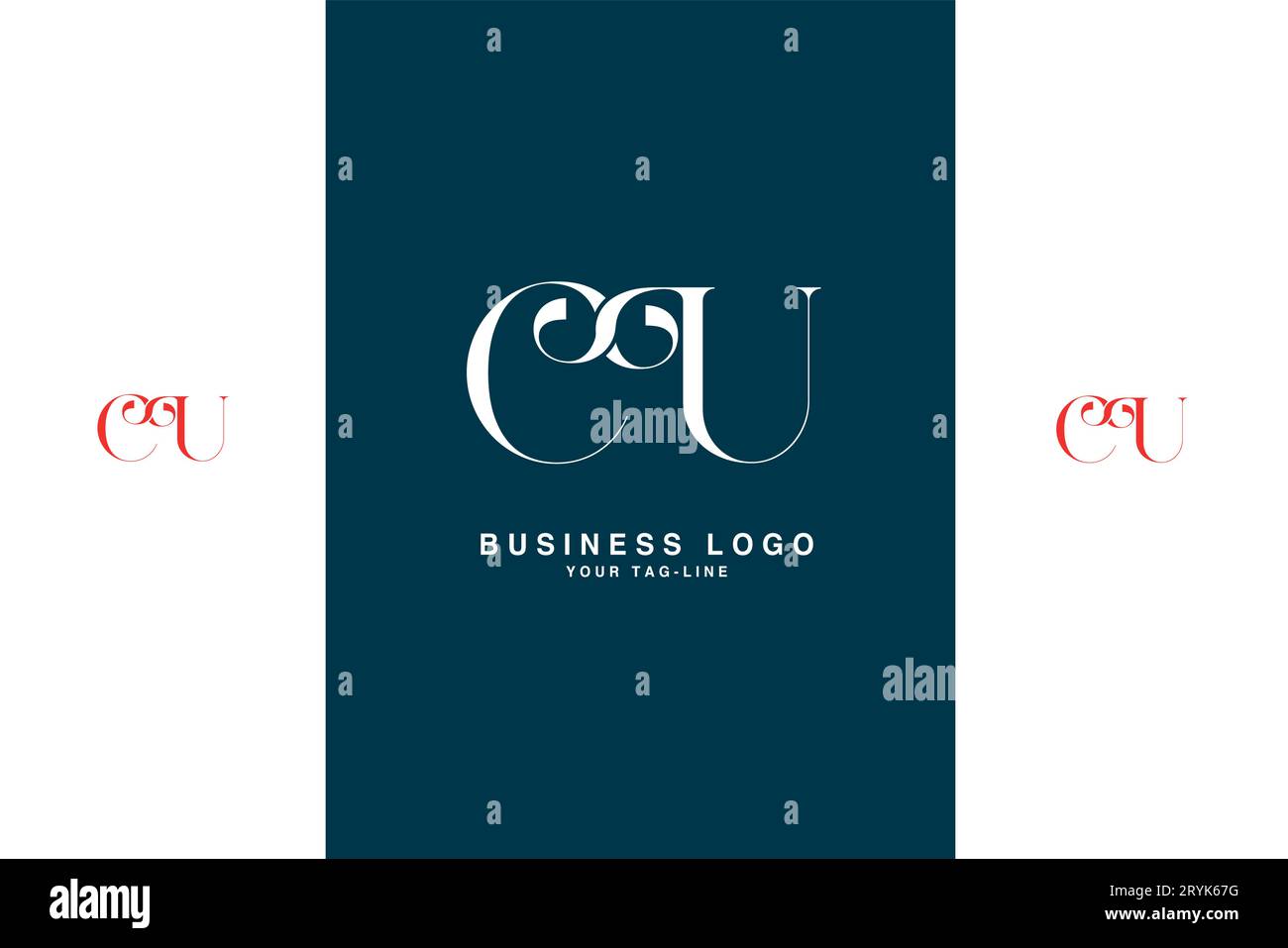 CU, UC, Abstract Letters Logo Monogram Stock Vector
