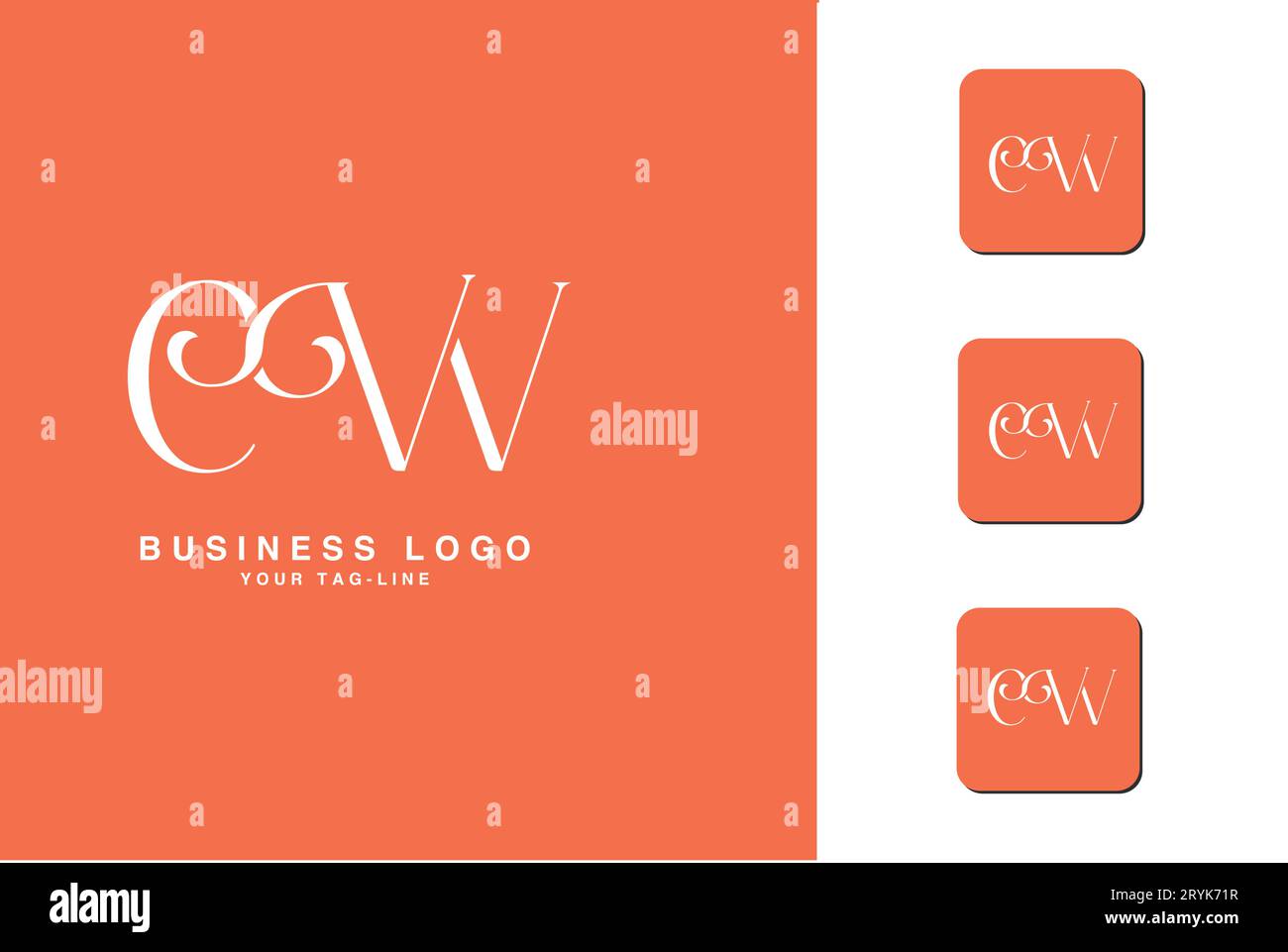 CW, WC, Abstract Letters Logo Monogram Stock Vector