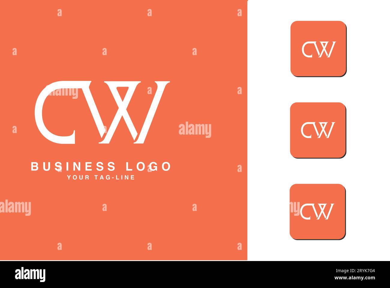 CW, WC, Abstract Letters Logo Monogram Stock Vector