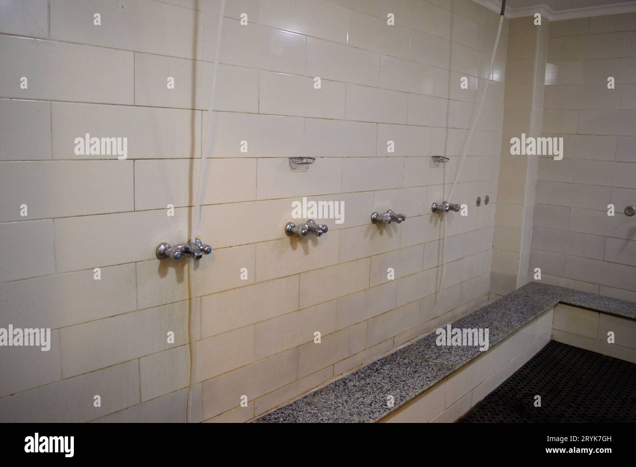 Ablution area beside the mosque, Wudu or ablution the Islamic procedure ...