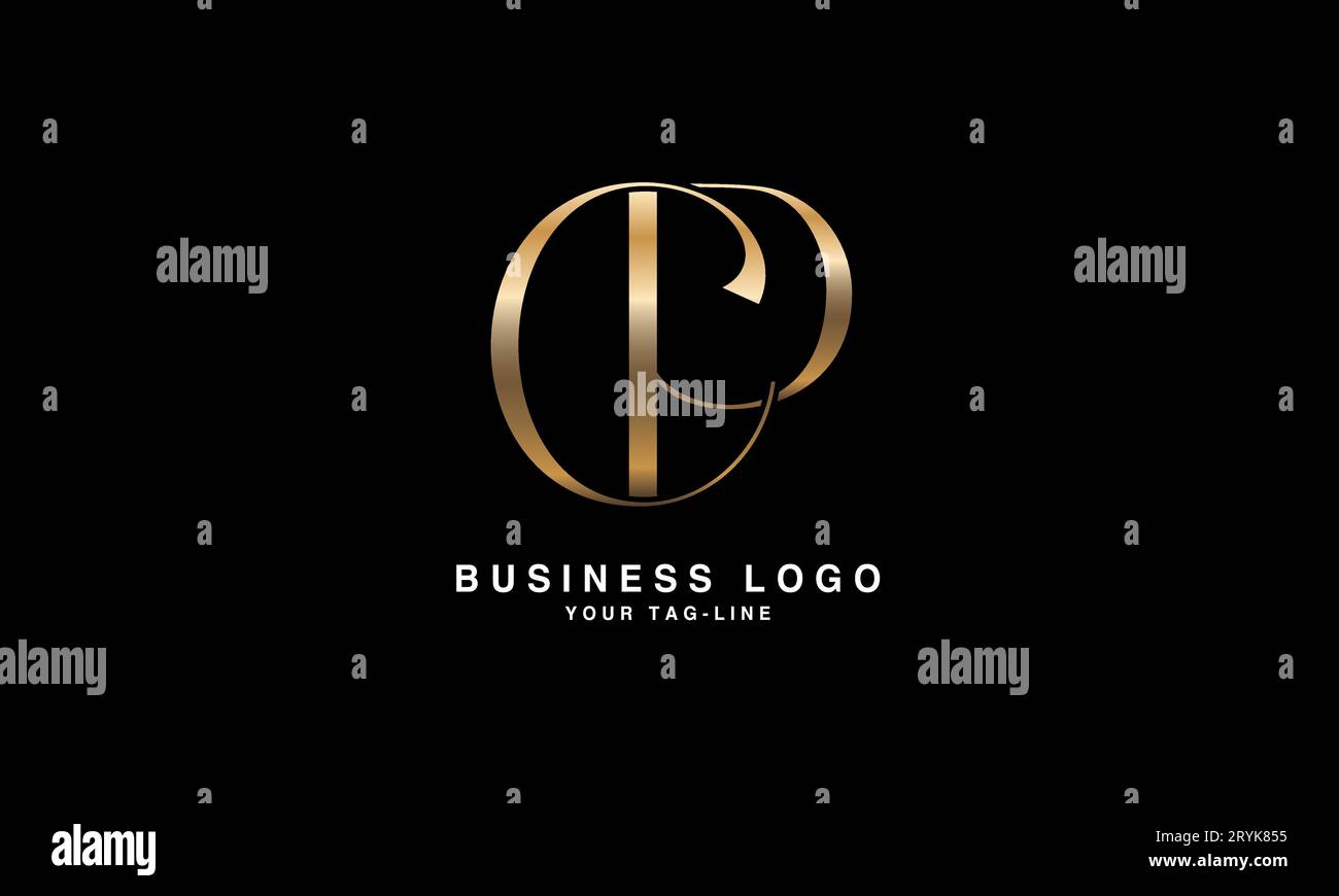 CP, PC, Abstract Letters Logo Monogram Stock Vector