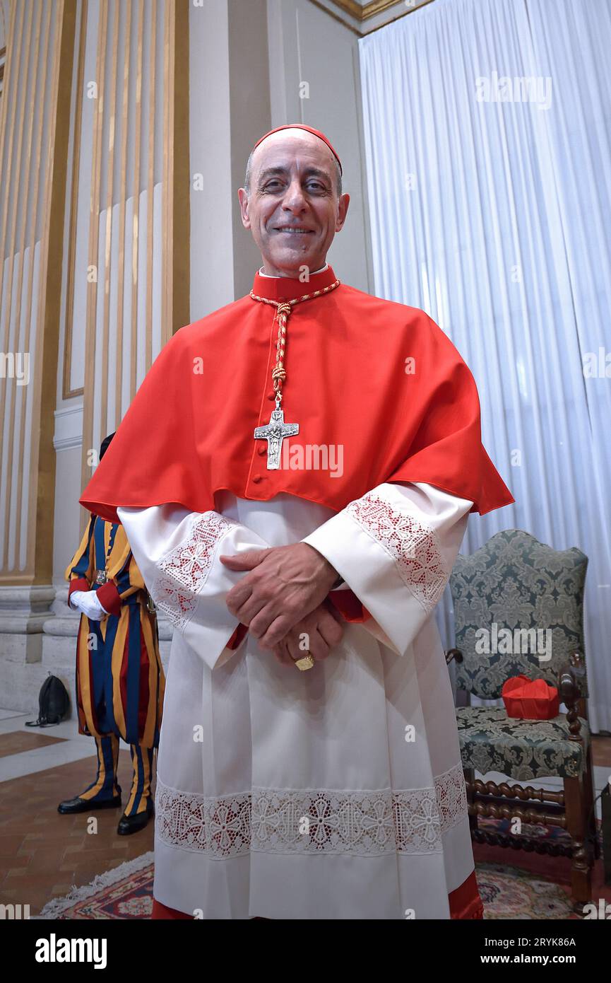 Vatican City, Vatican. 30th Sep, 2023. VATICAN CITY, VATICAN - SEPTEMBER 30: Newly appointed cardinal Victor Manuel Fernandez poses for a portrait during the courtesy visits, following a consistory, on September 30, 2023 in Vatican City, Vatican. Pope Francis holds a consistory for the creation of 21 new cardinals, the consistory falls before the start of the Synod on Synodality, set to take place in October. Credit: dpa/Alamy Live News Stock Photo