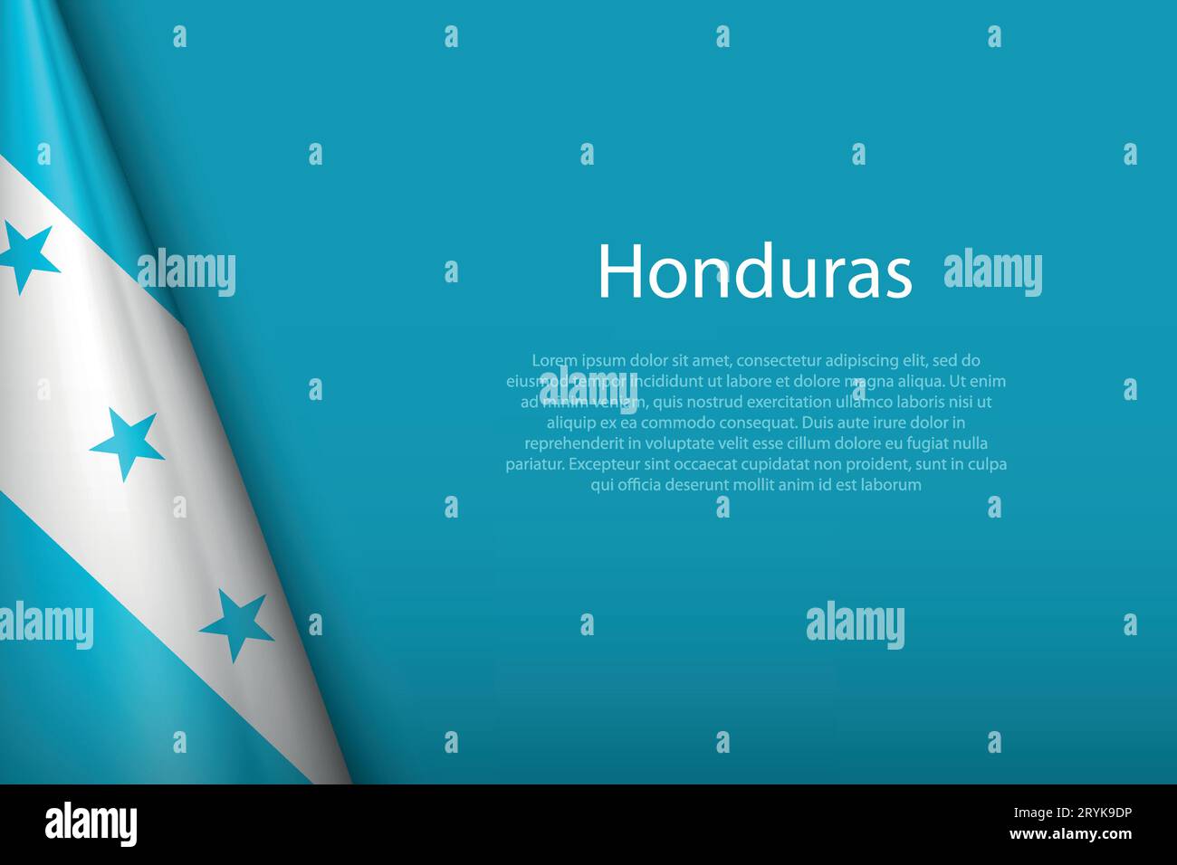 3d national flag Honduras isolated on background with copyspace Stock Vector