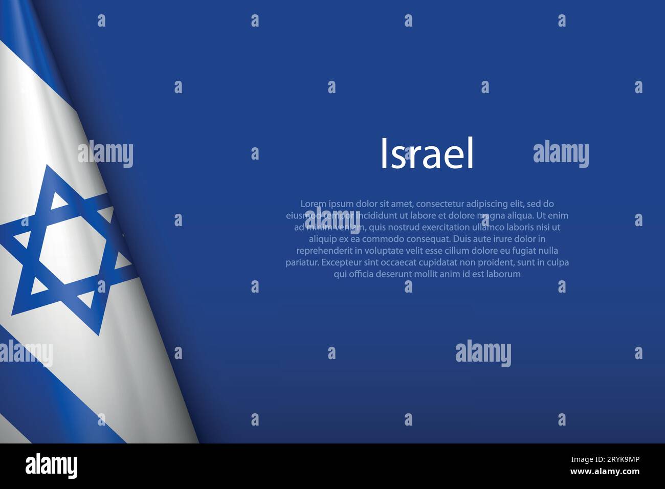3d national flag Israel isolated on background with copyspace Stock ...