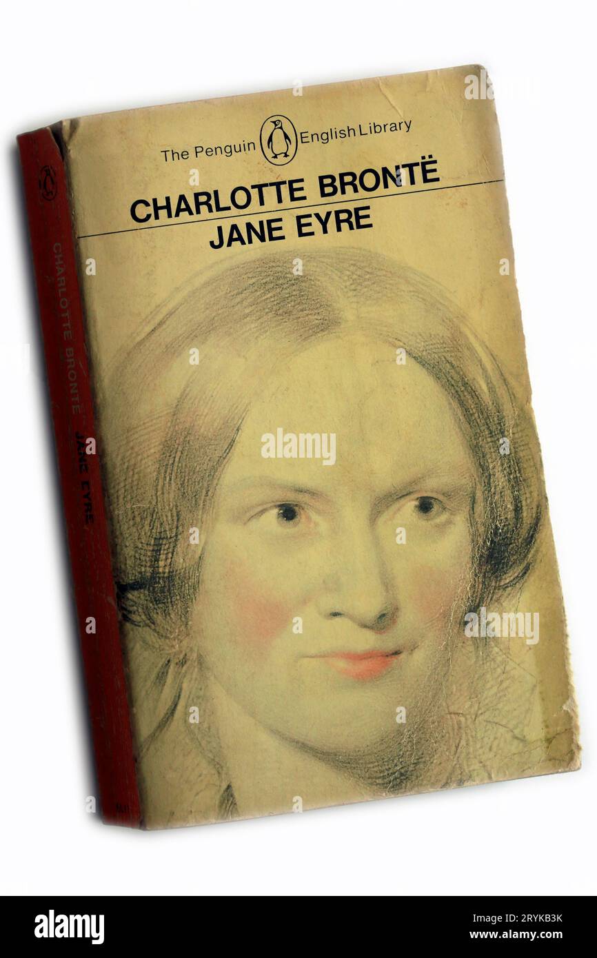 Charlotte Bronte - Jane Eyre. Book cover, studio setup on white background Stock Photo