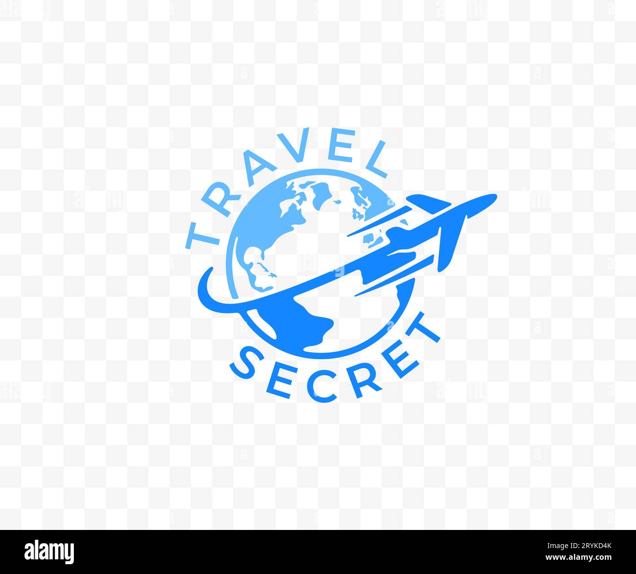 Airplane or plane flying around the globe or planet, graphic design. Travel, traveling, transportation, earth, aircraft and aeroplane, vector design Stock Vector