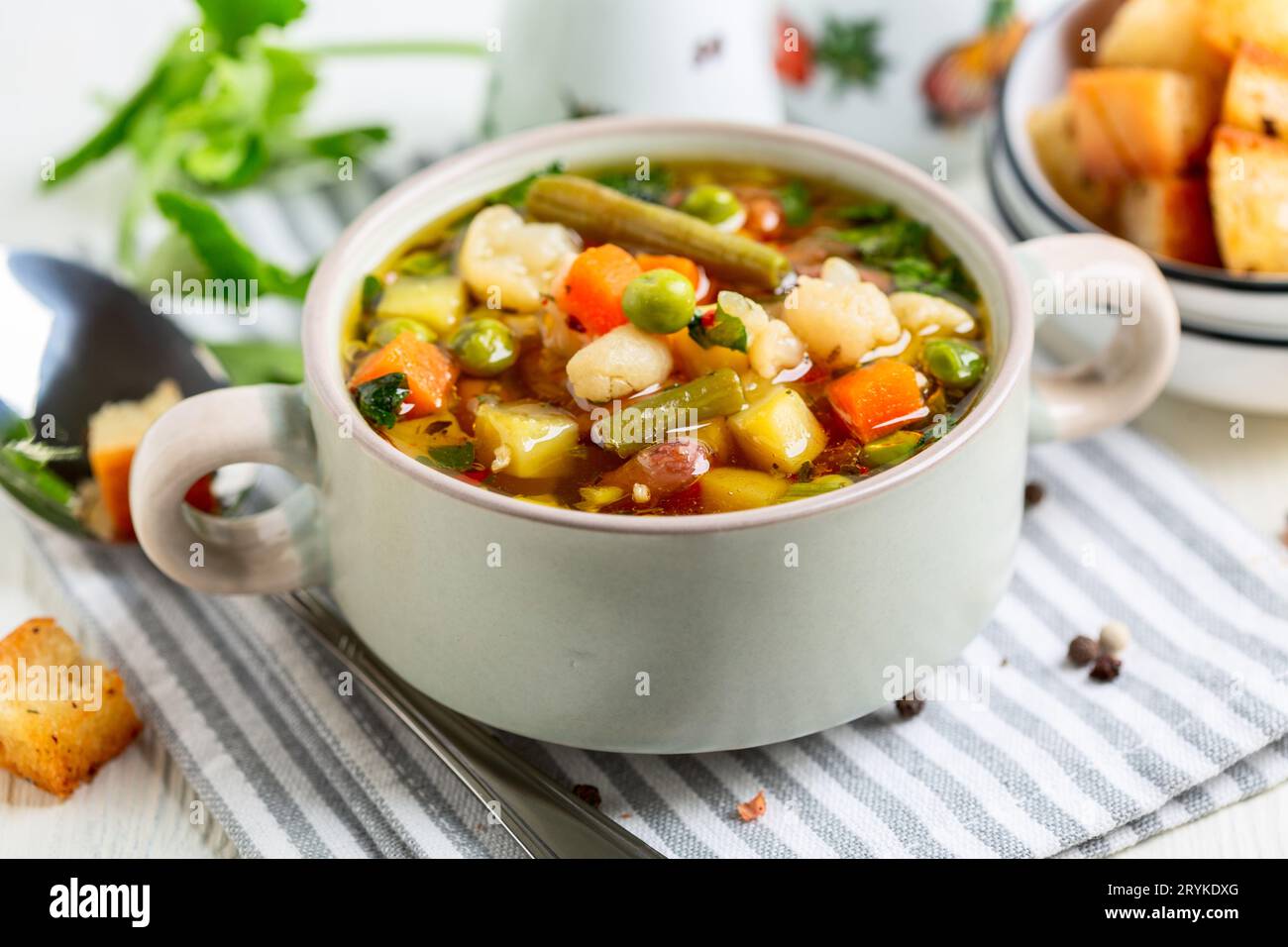 Thick vegetable soup Stock Photo - Alamy