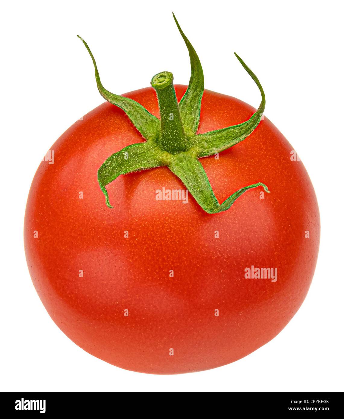 One whole cherry tomato isolated on white background Stock Photo