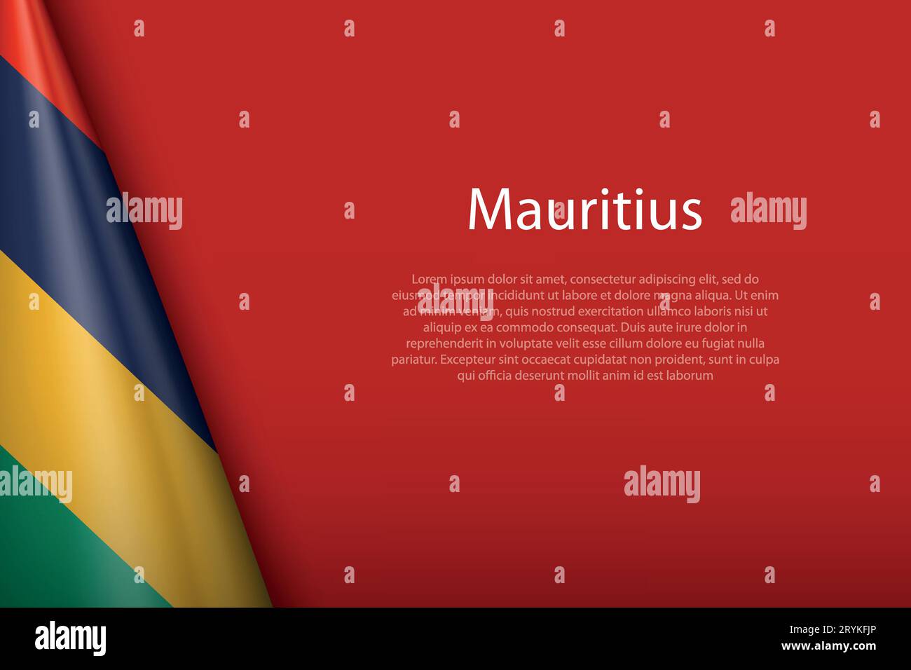 3d national flag Mauritius isolated on background with copyspace Stock ...