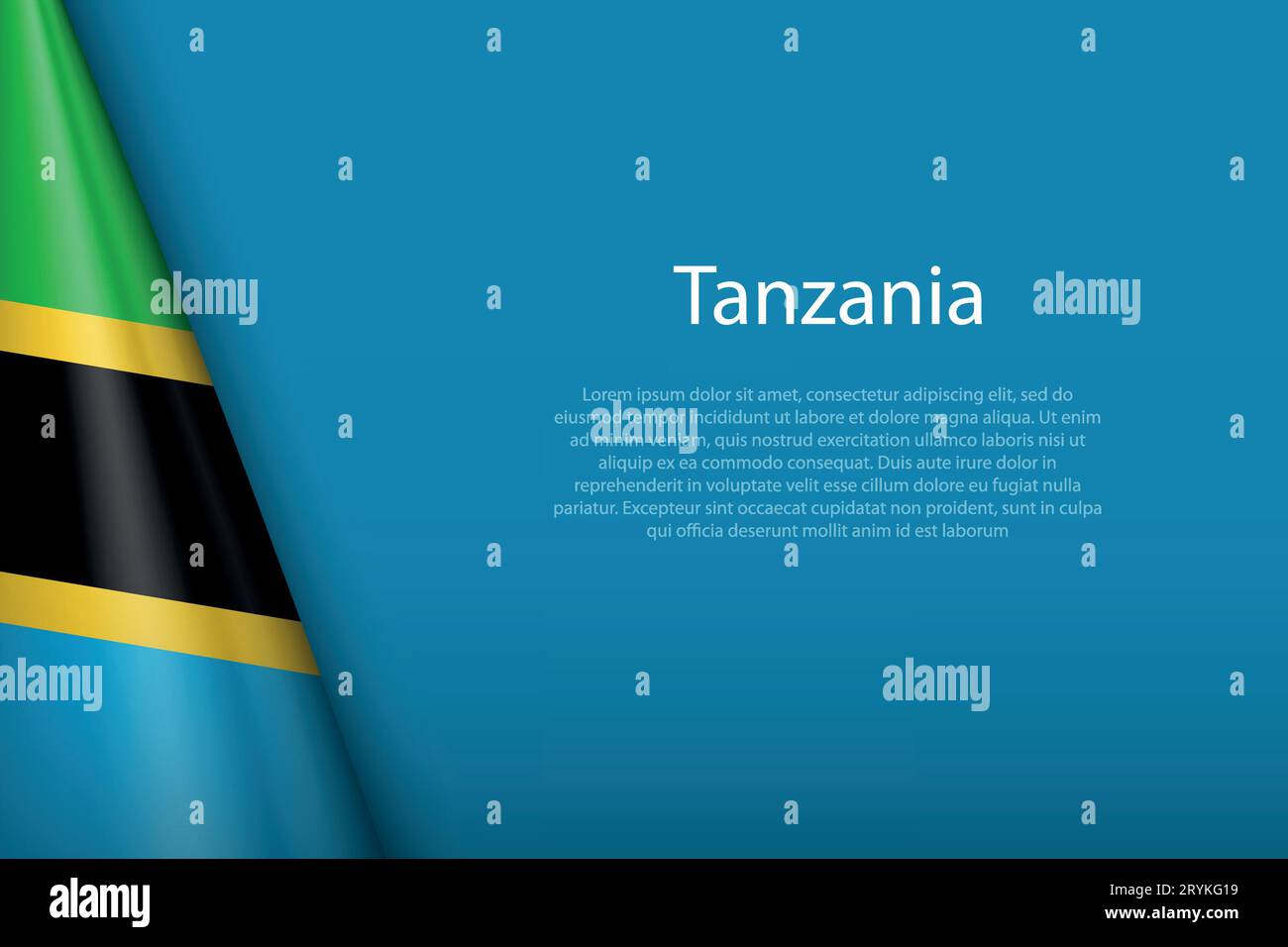 3d national flag Tanzania isolated on background with copyspace Stock ...