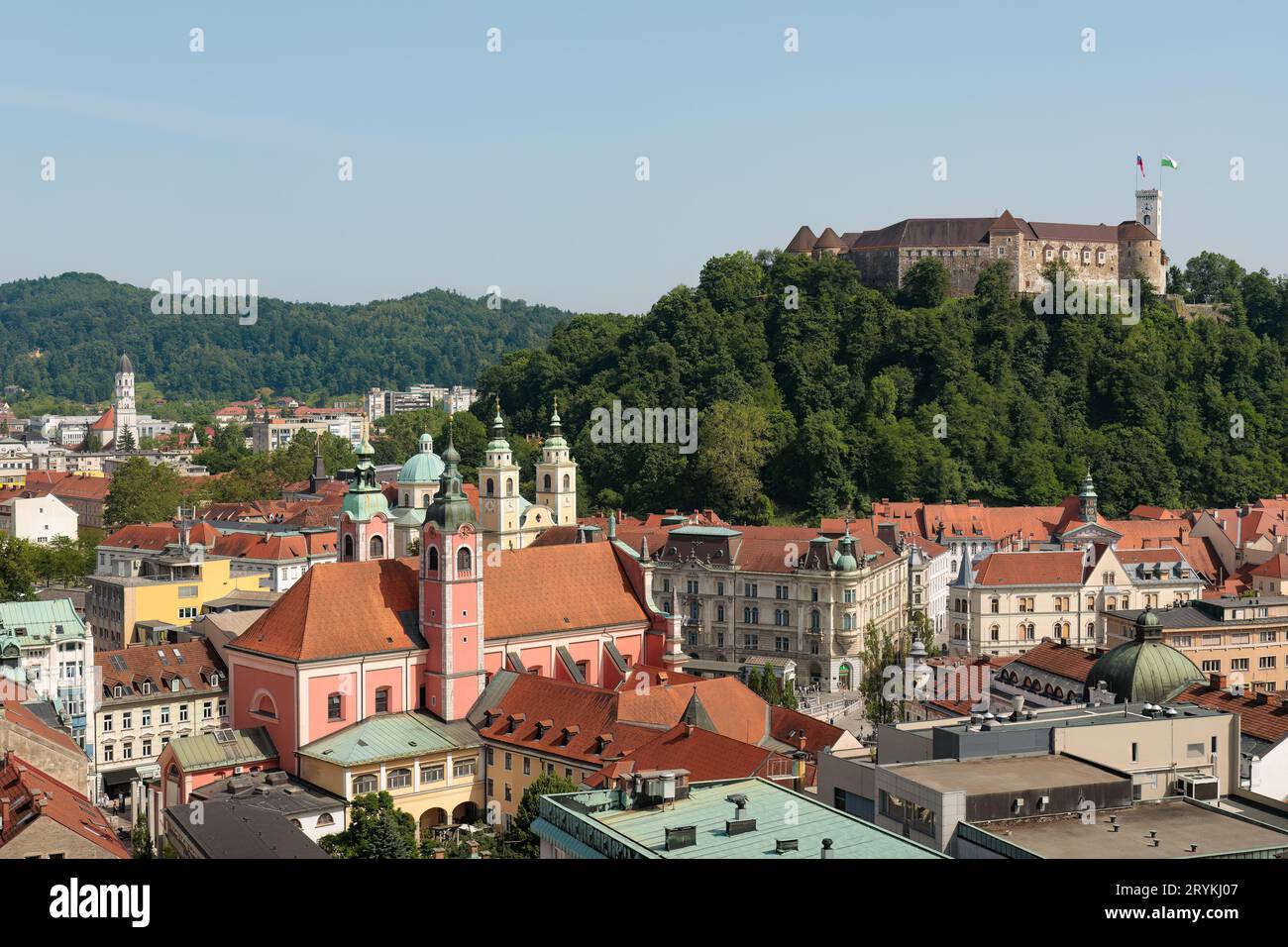 Ljubljana - Castle overlooking the city Stock Photo - Alamy