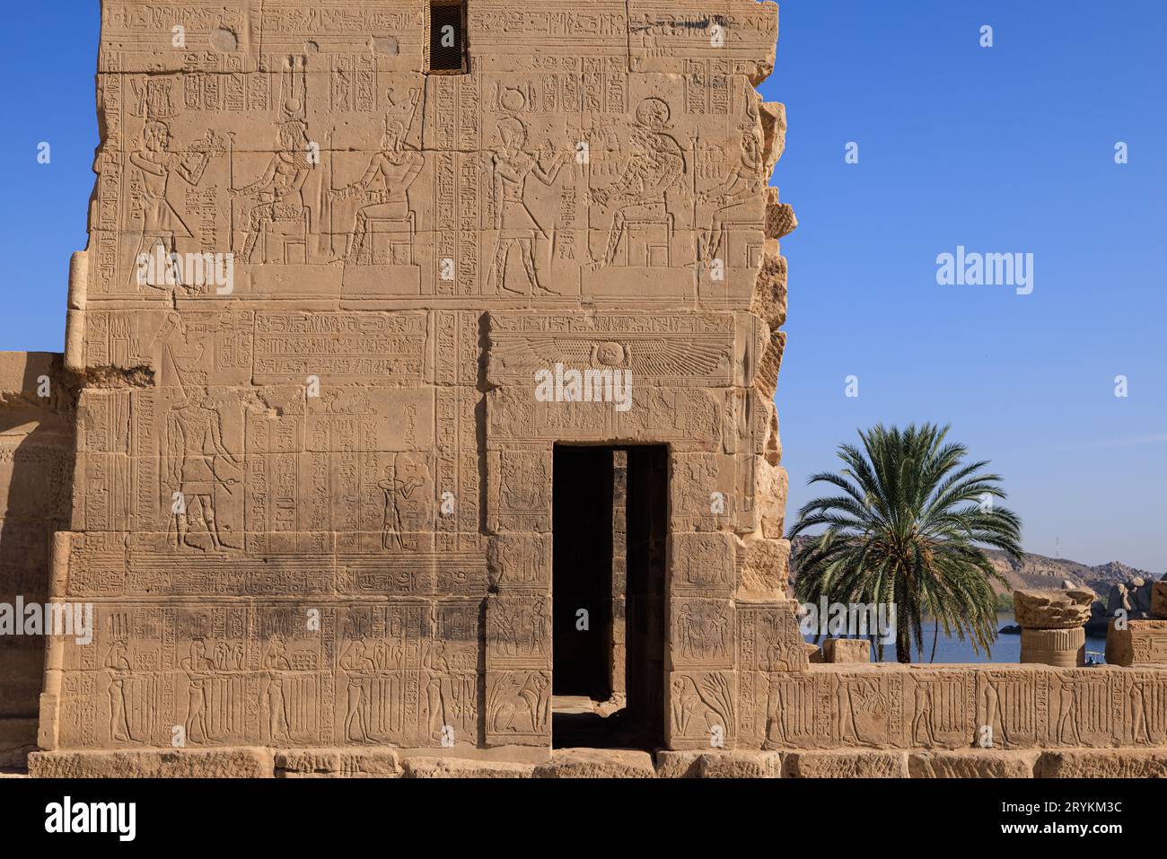 Temple of Isis aka temple of Philae in Aswan - Egypt Stock Photo