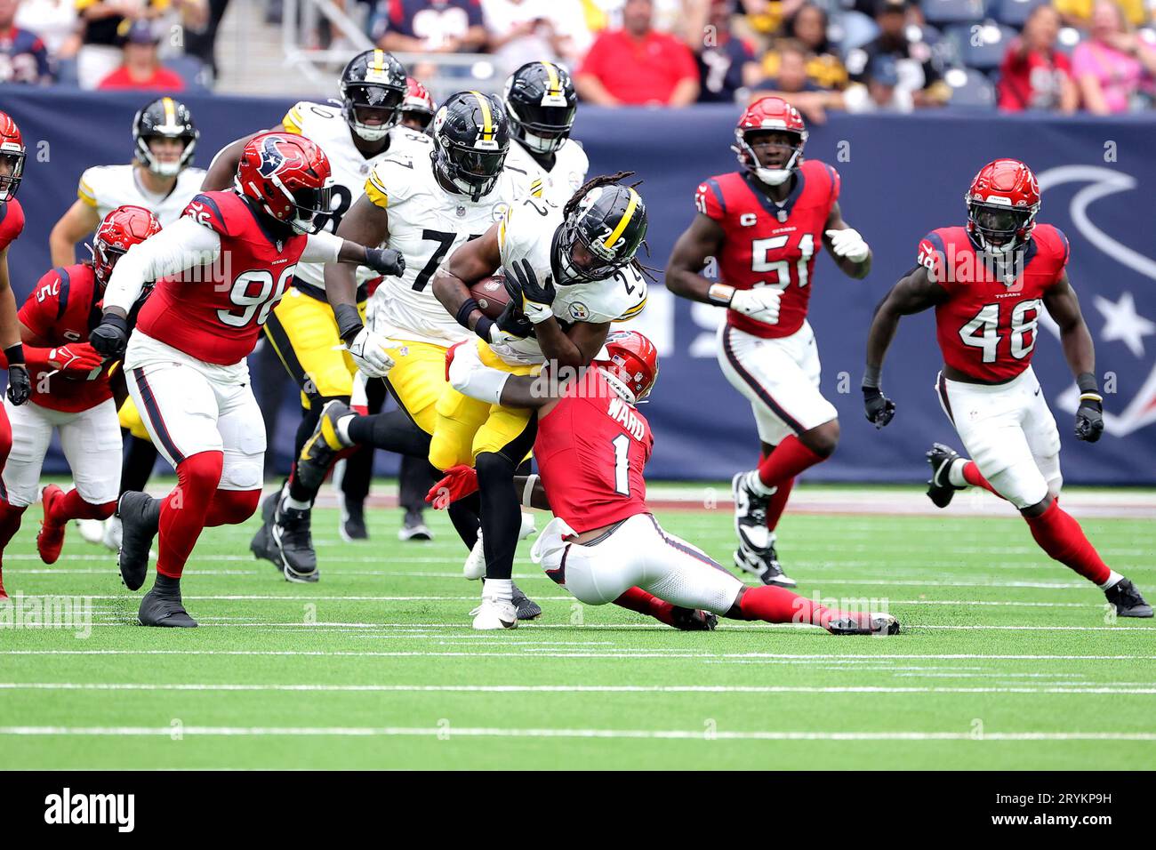 Houston Texans safety Jimmie Ward (1) during an NFL preseason football game  against the Miami Dolphins, Saturday, Aug. 19, 2023, in Houston. (AP  Photo/Tyler Kaufman Stock Photo - Alamy