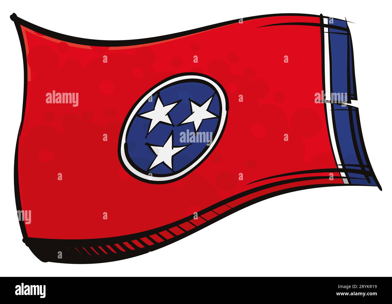 State of Tennessee flag created in graffiti paint style Stock Photo