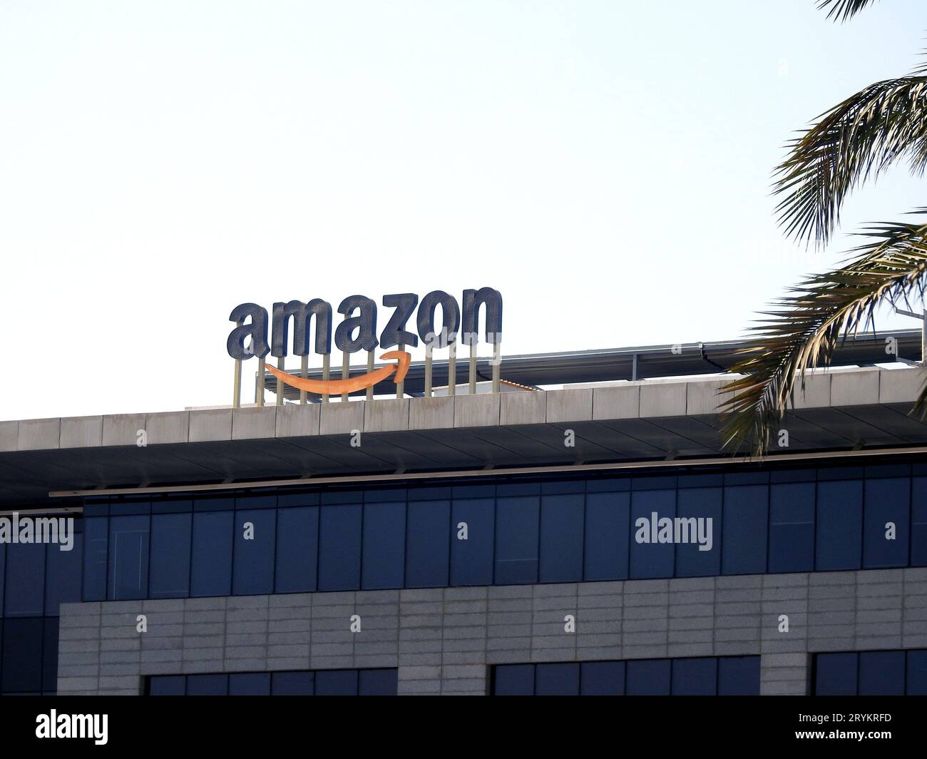 Cairo, Egypt, September 28 2023: Amazon Egypt CO, an American multinational technology company for e-commerce, cloud computing, online advertising, di Stock Photo