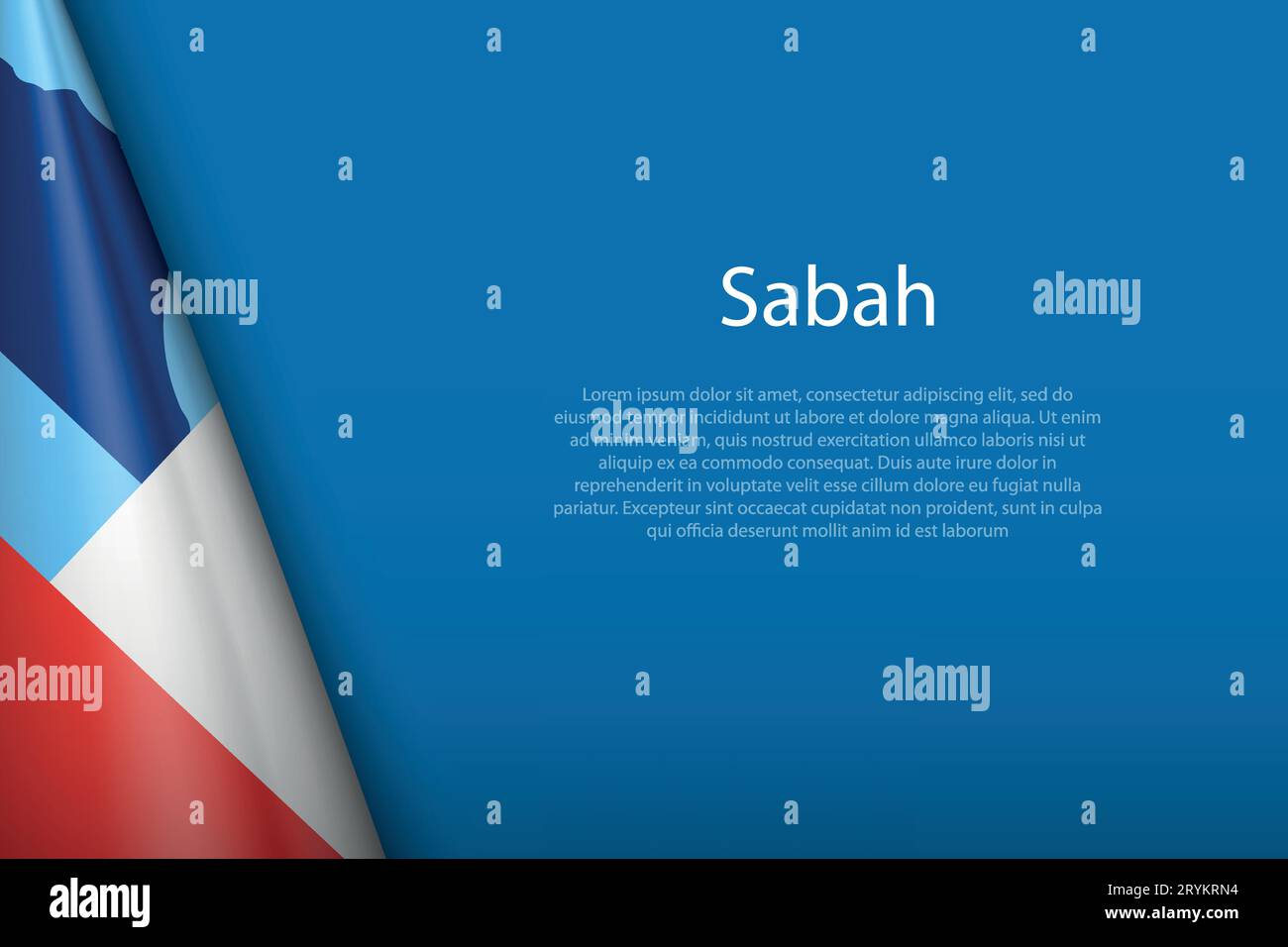 3d flag Sabah, state of Malaysia, isolated on background with copyspace Stock Vector Image & Art