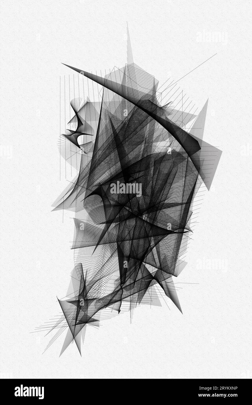Abstract black and white background with geometric elements smooth ...