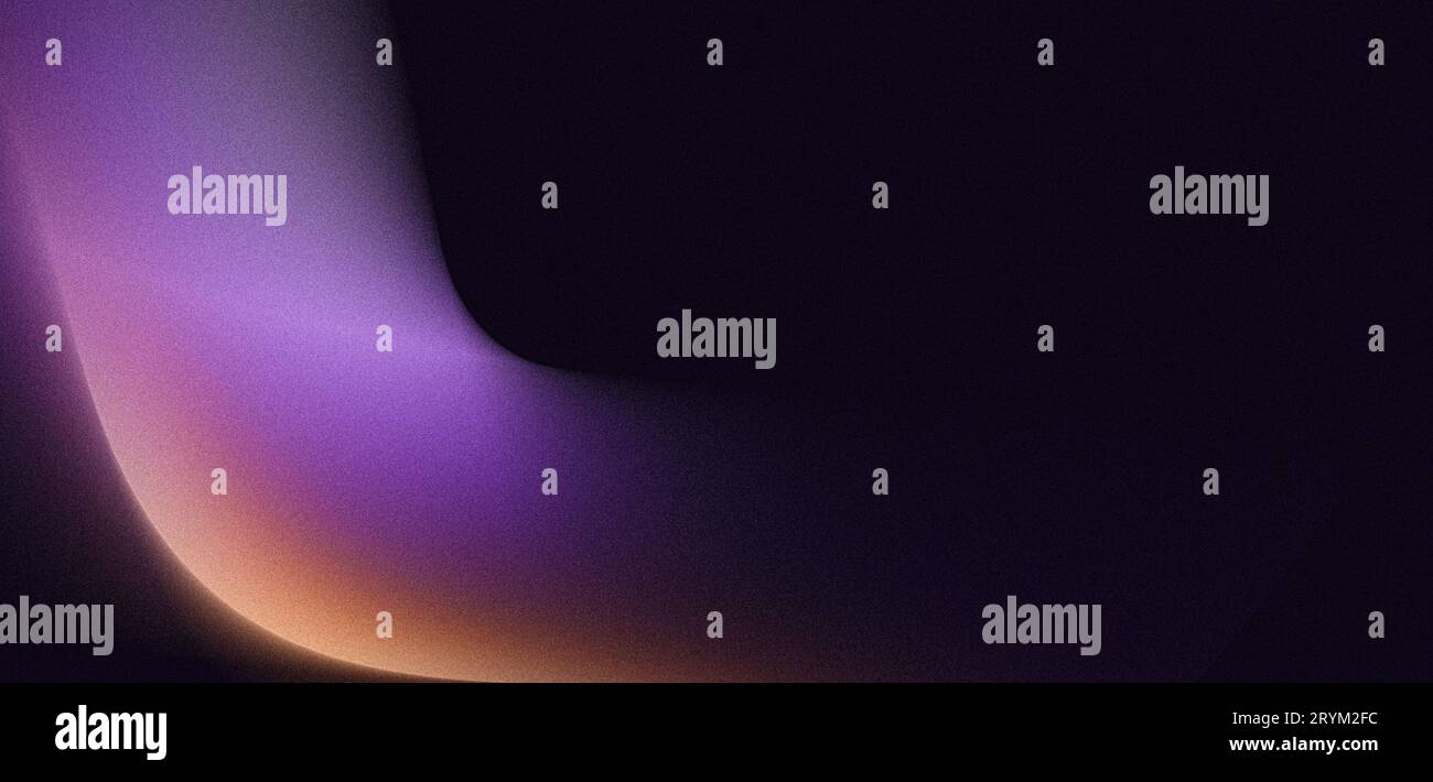 Purple orange black grain texture abstract background with copy space, wide banner size Stock Photo