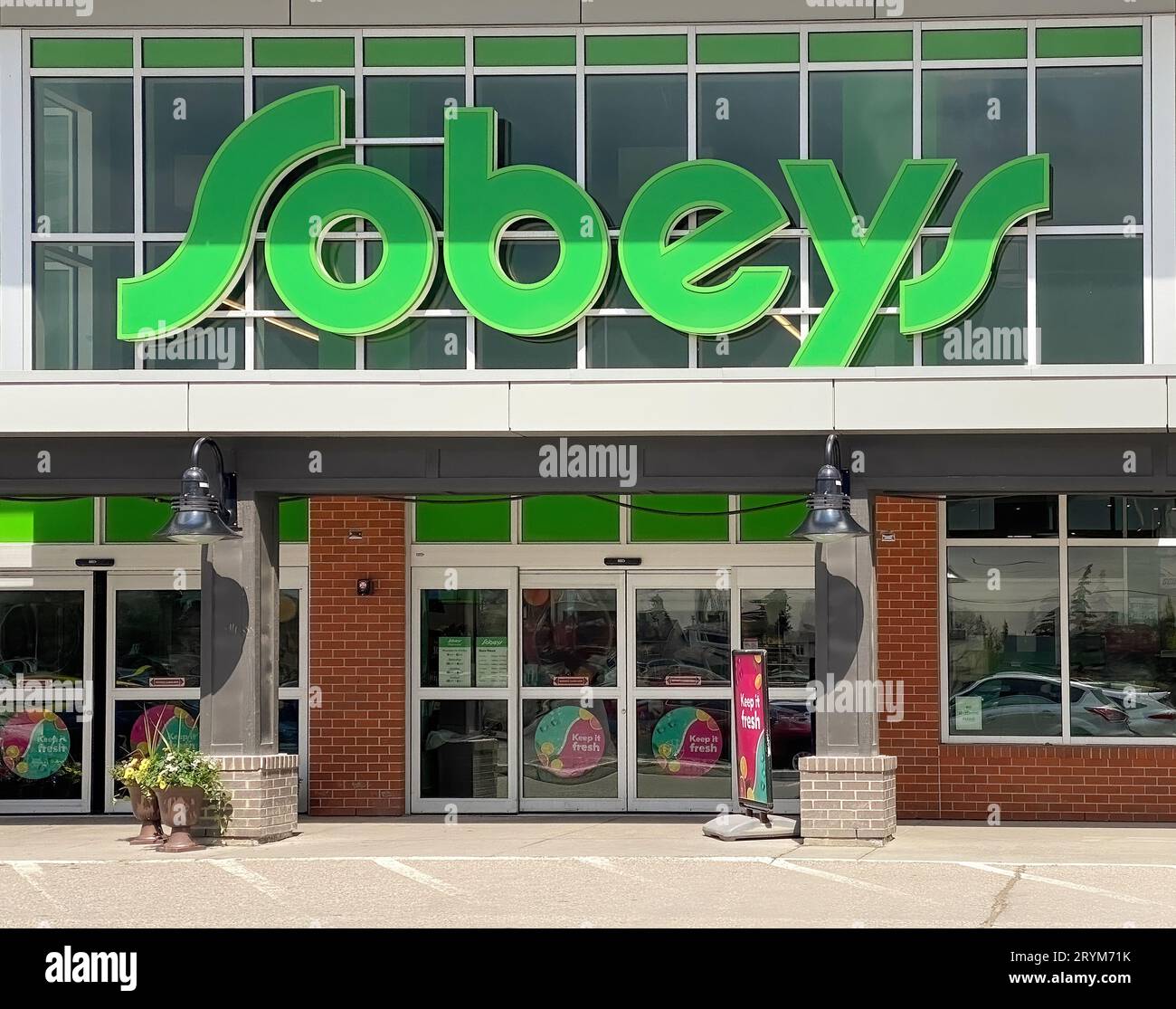 Calgary, Alberta, Canada. May 9, 2023. A Sobeys grocery supermarket