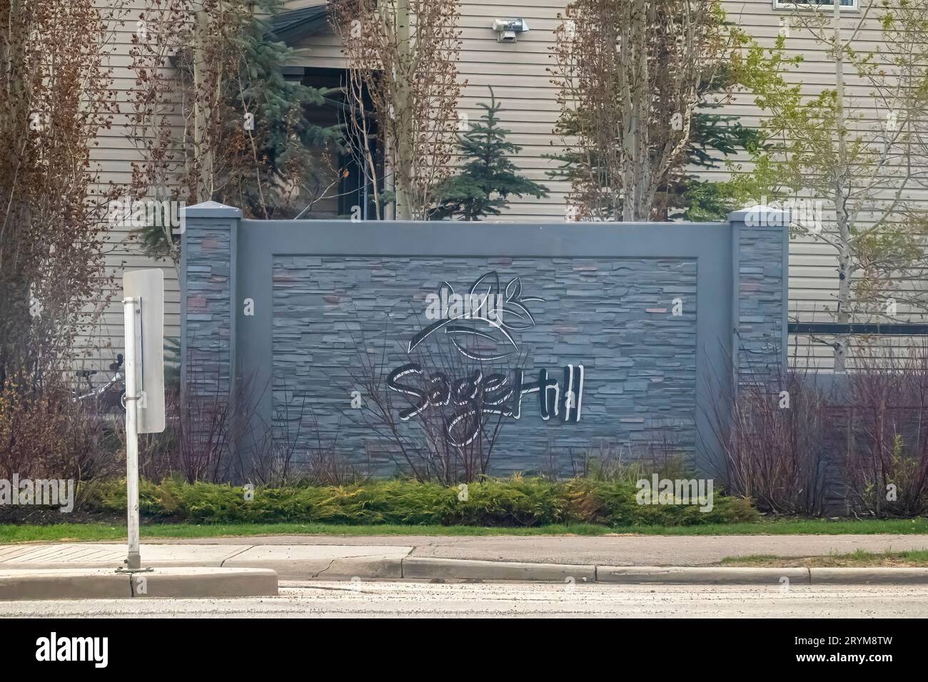 Calgary, Alberta, Canada. May 11, 2023. A Signal Hill, sign. A