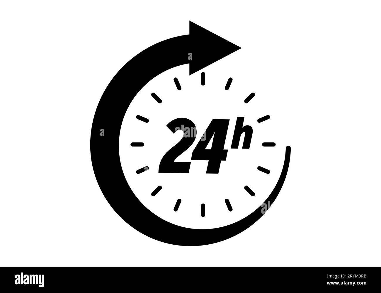 24 hours icon, vector clock open time service or delivery, 7 days a