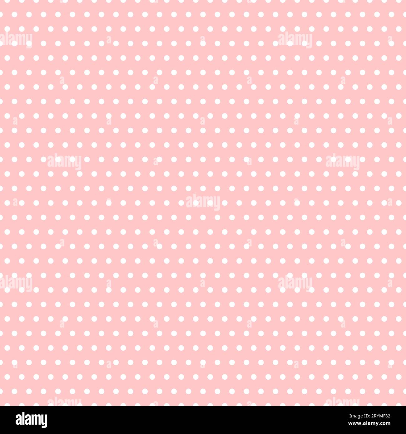 Polka dot seamless pattern. Pink and white dotted repeated background ...