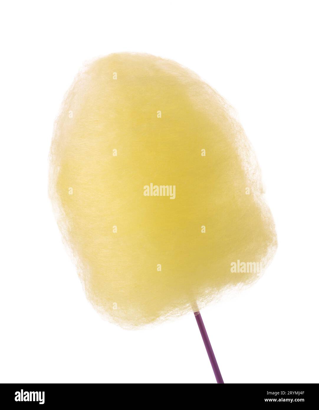 One sweet yellow cotton candy isolated on white Stock Photo Alamy