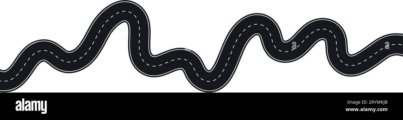 Winding highway road from top view. Flat vector illustration isolated ...