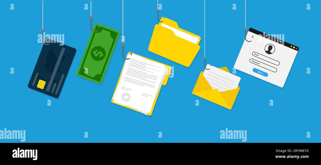 Hacking concept. Personal information and credit card detail Stock