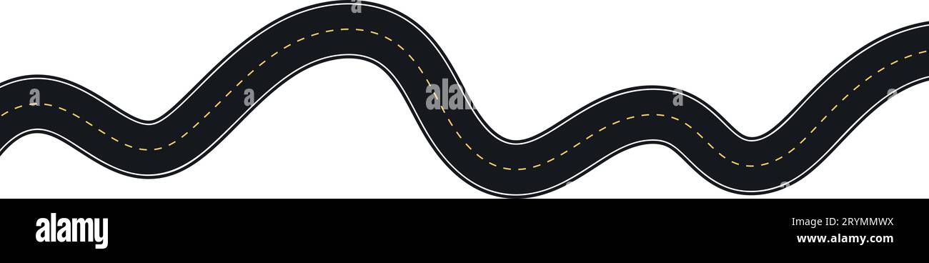 Winding highway road from top view. Flat vector illustration isolated ...