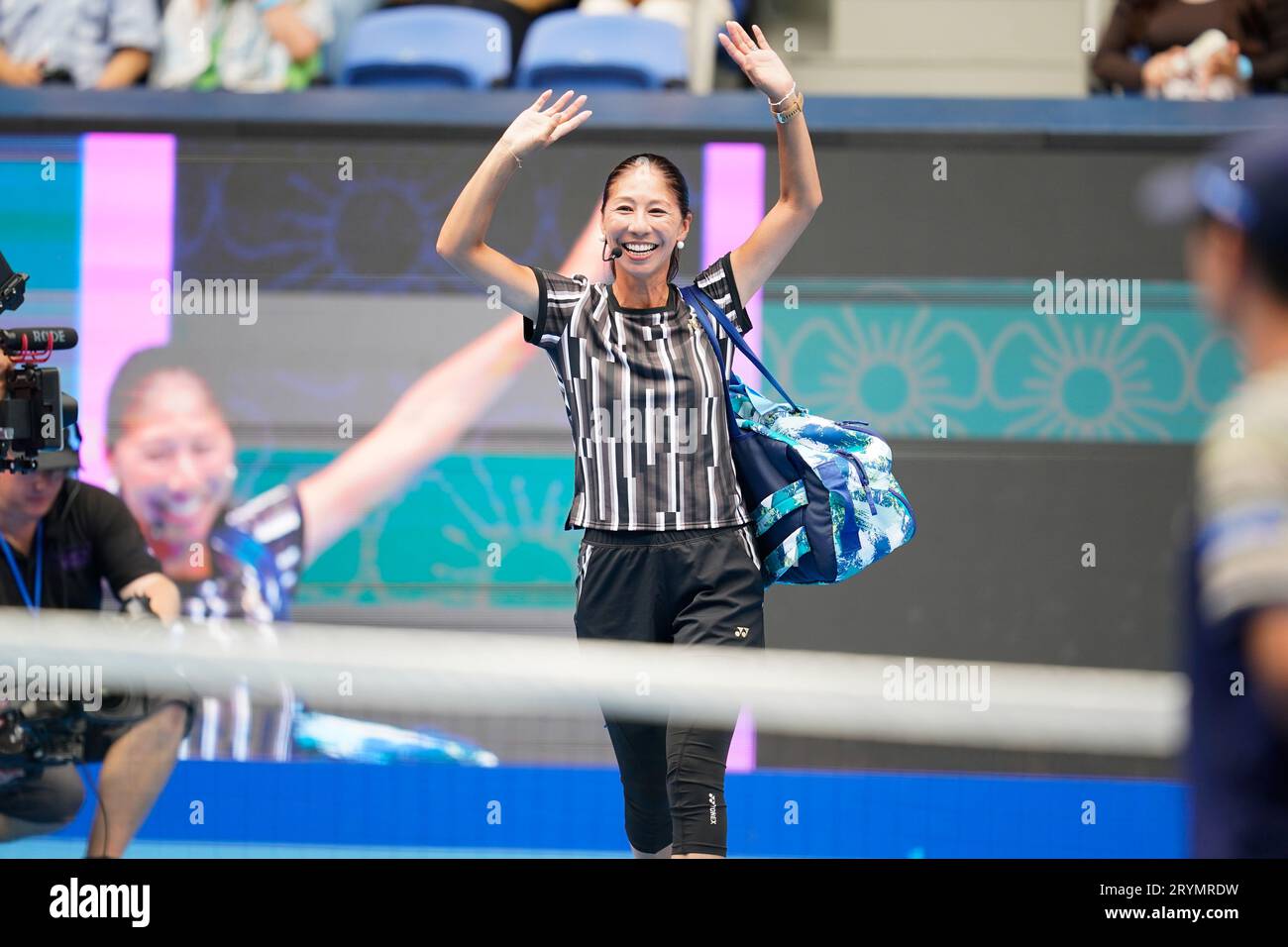Tokyo, Japan. 1st Oct, 2023. Shinobu Asagoe (JPN) Tennis : Exhibition Match at Ariake Colosseum during TORAY PAN PACIFIC OPEN TENNIS 2023 in Tokyo, Japan . Credit: SportsPressJP/AFLO/Alamy Live News Stock Photo