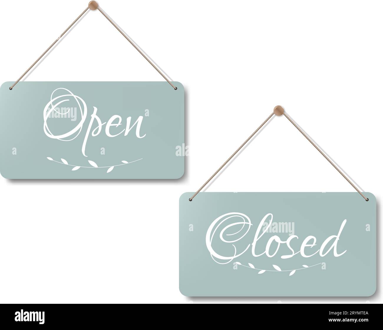Vintage Open And Closed Sign Isolated White Background With Gradient ...