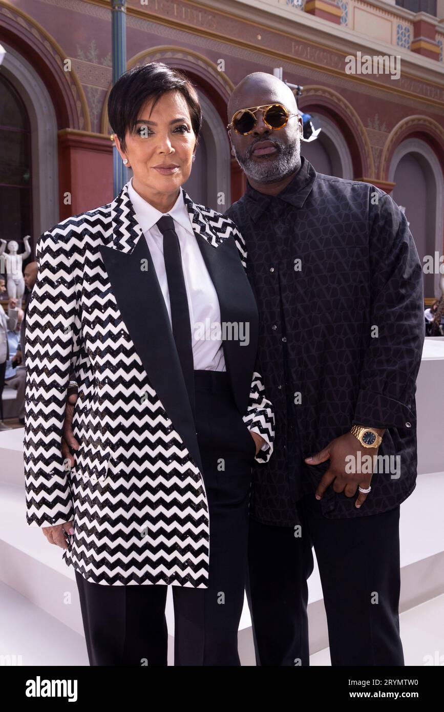 Paris, France. 01st Oct, 2023. Kirs Jenner and Corey Gamble attend  VALENTINO Spring/Summer 2024 Runway during Paris Fashion Week - Paris;  France 01/10/2023 Credit: dpa/Alamy Live News Stock Photo - Alamy
