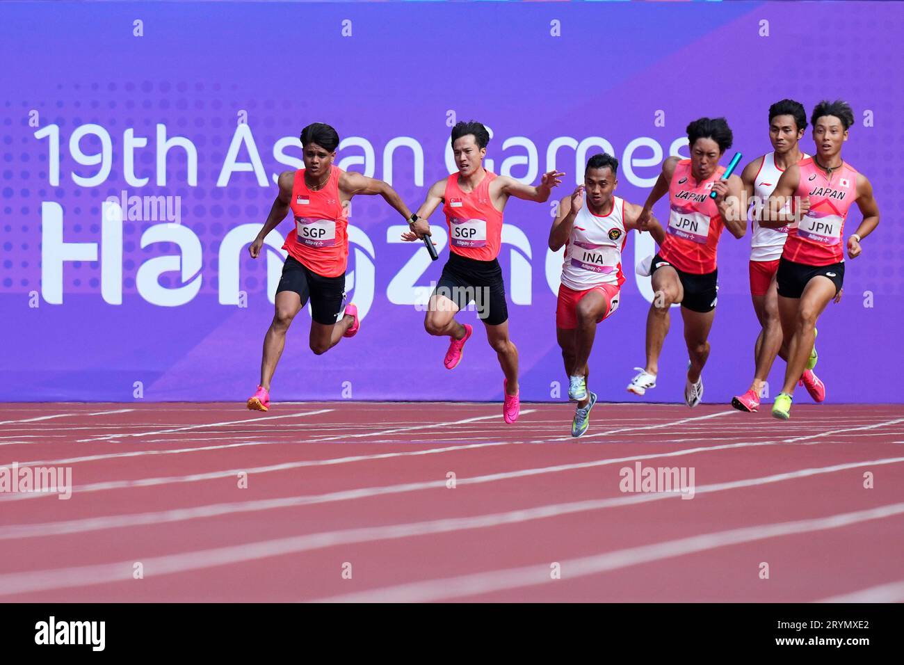 Runners compete during the men