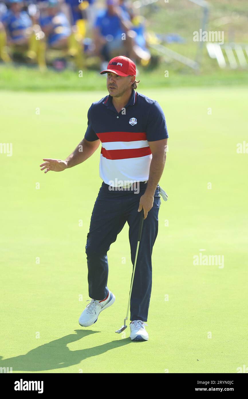 Rome, Italy. 01st Oct, 2023. Rome, Italy 01.10.2023: Brooks KOEPKA during singles matches and Europe team win the trophy at RYDER CUP 2023 at Marco Simone Golf Country Club di Guidonia Montecelio, Roma Credit: Independent Photo Agency/Alamy Live News Stock Photo