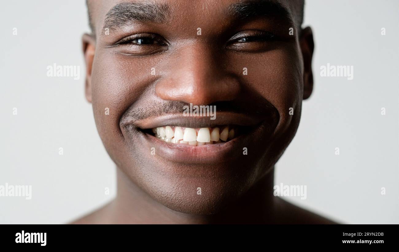 Teeth care oral health happy man face white smile Stock Photo - Alamy