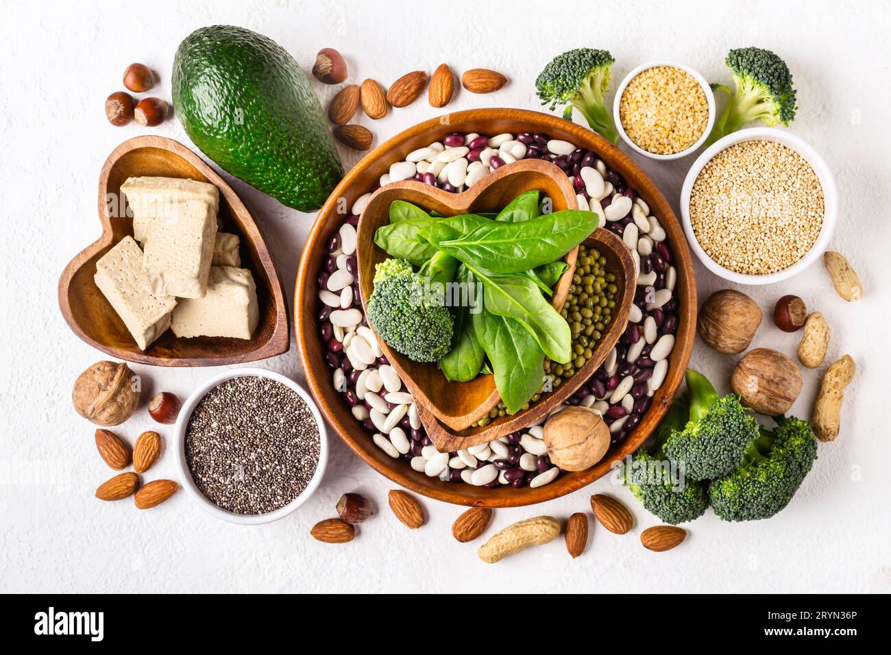 Vegetable Sources Selection of vegetable protein Sources and Superfoods Stock Photo - Alamy