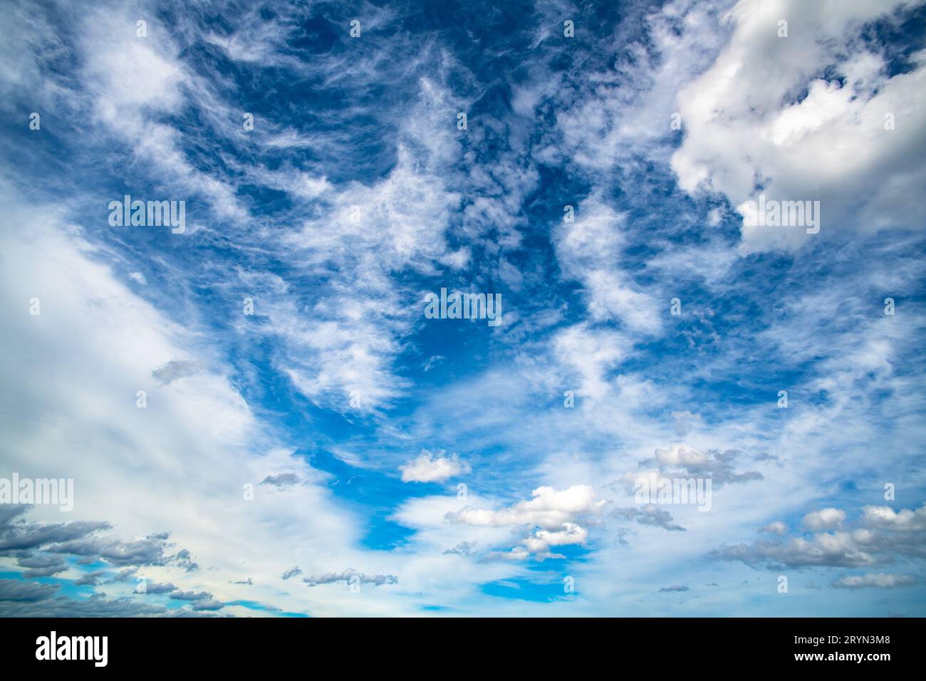 Highly detailed blue cloudy sky background Stock Photo