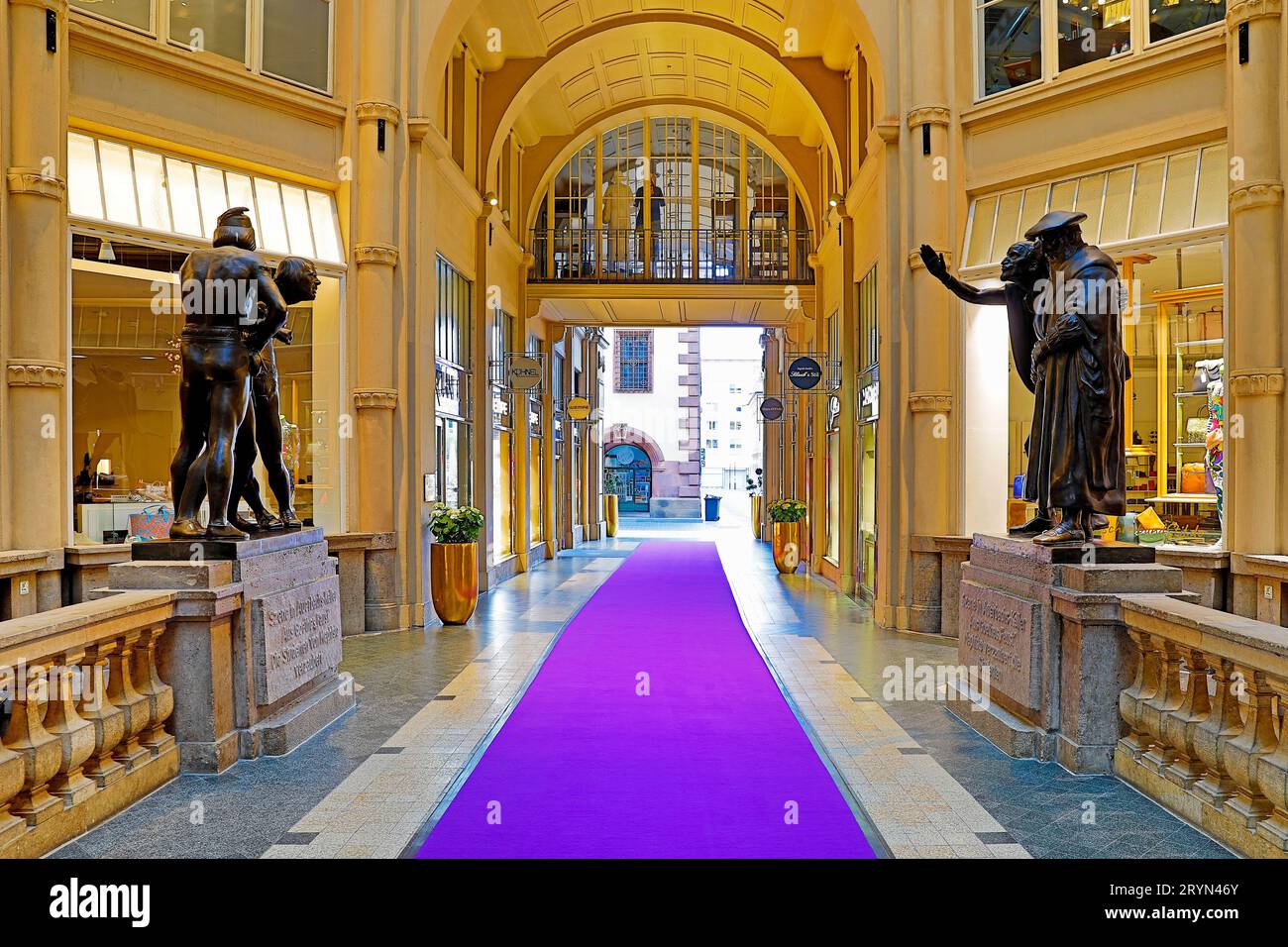 Interior view of MÃ¤dler Passage with entrances to Auerbachs Keller, Leipzig, Saxony, Germany, Europe Stock Photo